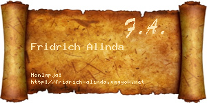 Fridrich Alinda névjegykártya